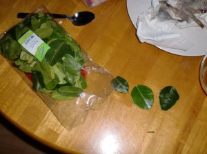 En stor pose limeblader. Behøvde jo bare tre ...