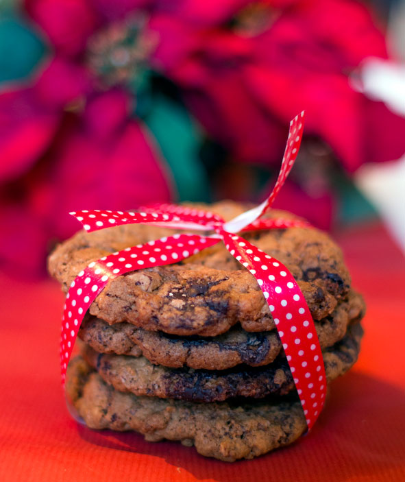 Cookies med nøtter, appelsin og sjokolade
